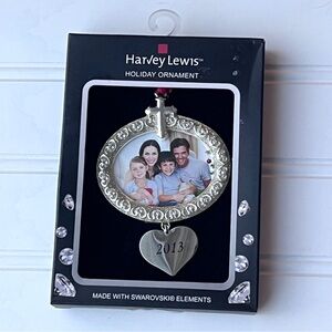 Harvey Lewis Silver Holiday Ornament with Swarovski Elements